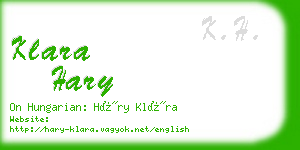 klara hary business card